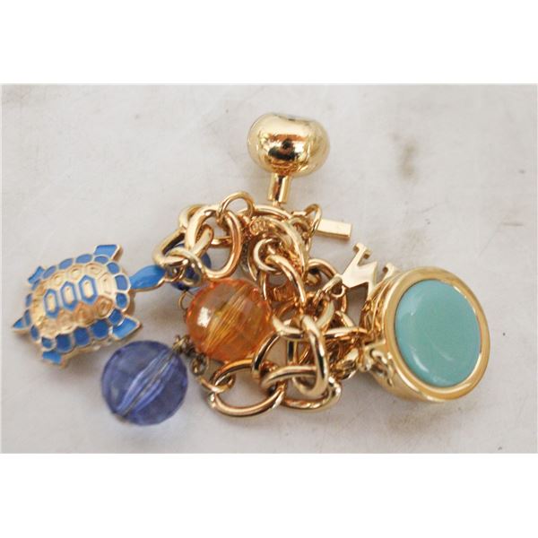 GOLD TONE CHARM BRACELET