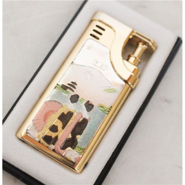 VINTAGE STYLE BUTANE LIGHTER WITH JAPANESE GEISHA