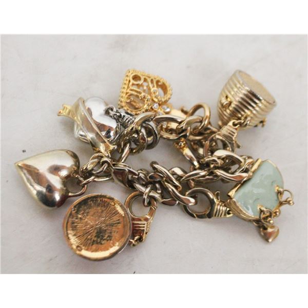 LADIES GOLD TONE CHARM BRACELET