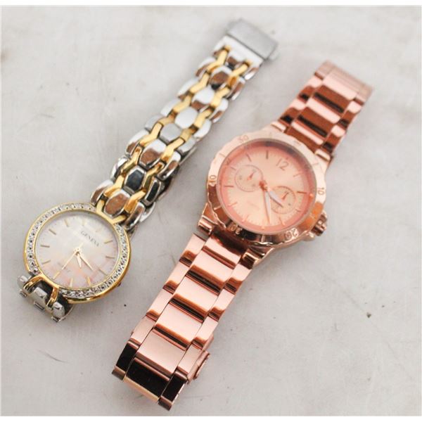 LADIES GENEVA PLUS ROSE GOLD TPLATED/TONE QUARTZ