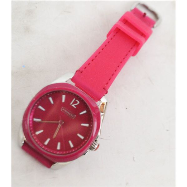 LADIES PINK COACH WATCH - MAY REQUIRE BATTERY