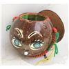 Image 1 : VINTAGE HAND-PAINTED COCONUT SHELL PURSE