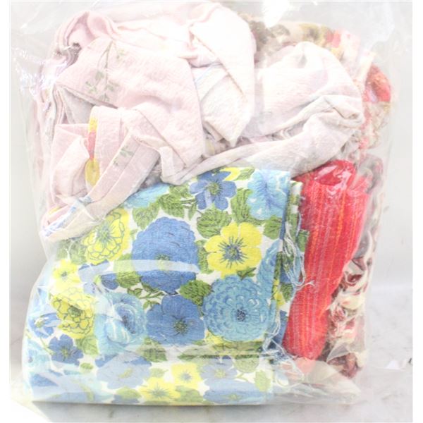 BAG OF VINTAGE FABRIC REMNANTS