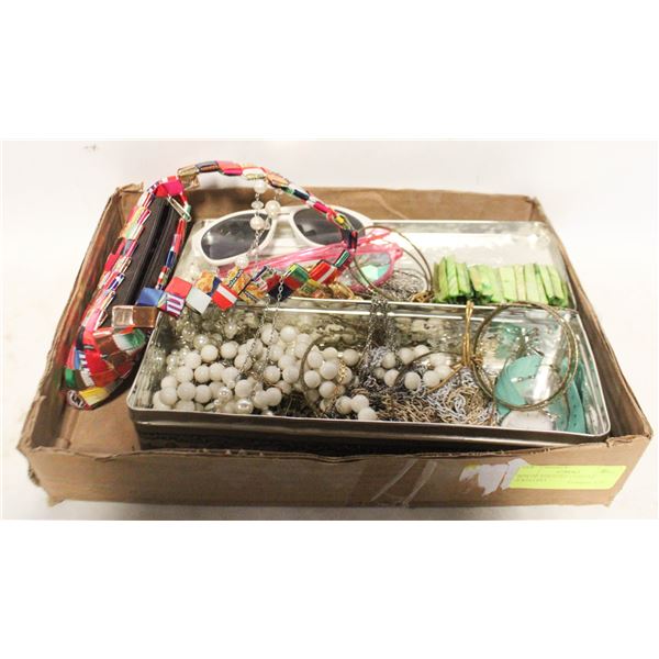 BOX OF ASSORTED COSTUME JEWELLERY