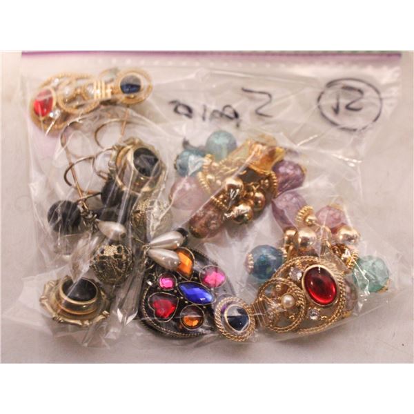 5 PAIR S OF JEWELED FANCY EARRINGS