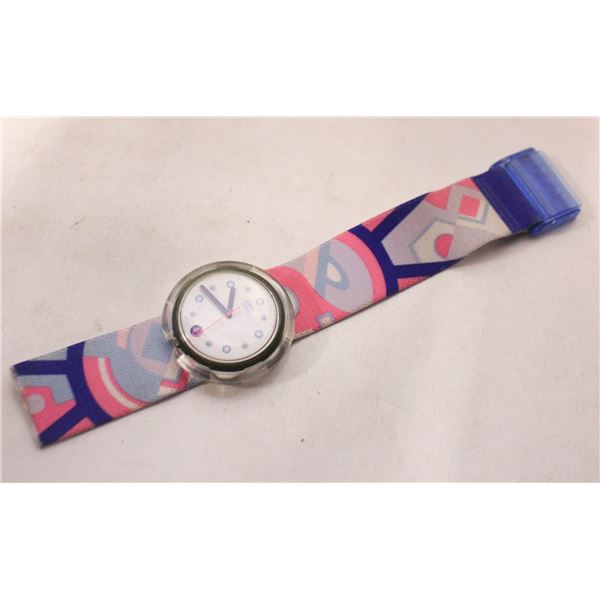 LADIES POP SWATCH WATCH - MAY REQUIRE BATTERY