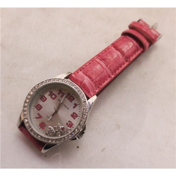 LADIES DANIEL DAVID RHINESTONE ENCRUSTED WATCH