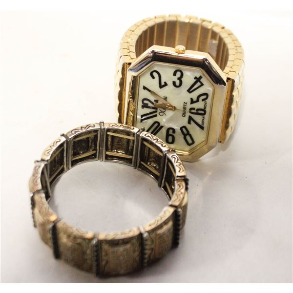 LADIES GOLD TONE ZANADU HEAVY FASHION WATCH PLUS