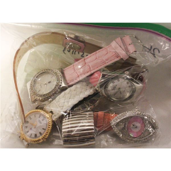 6 LADIES FASHION WATCHES PINK THEMED MAINLY MAY
