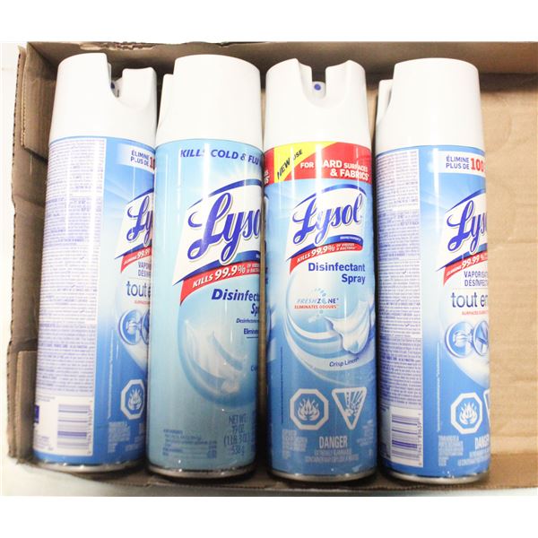 4 NEW CANS OF LYSOL/DISINFECTANT SPRAY