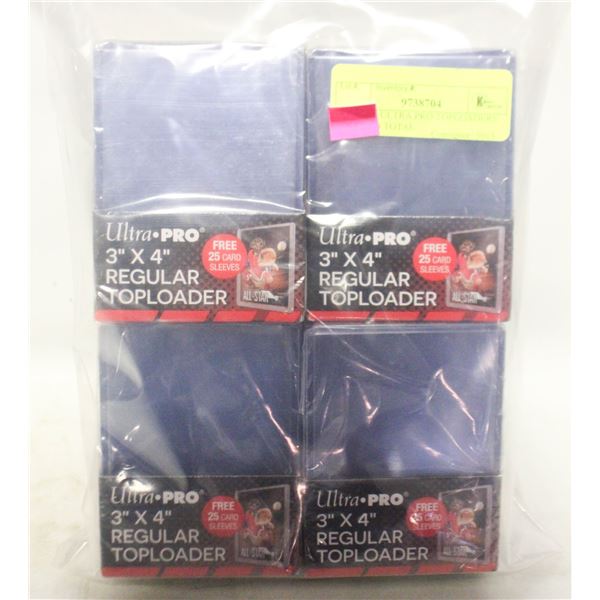 4 PACKS ULTRA PRO TOPLOADERS 3"x4", 100 TOTAL