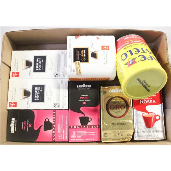 FLAT OF ESPRESSO COFFEE REG/INSTANT AND FOR