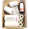 Image 1 : FLAT OF MEDICAL BANDAGES - TAPE - SCISSORS ETC