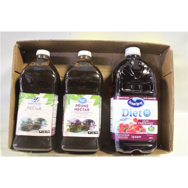 NEW SEALED BOTTLES OF PRUNE NECTAR AND CRANBERRY