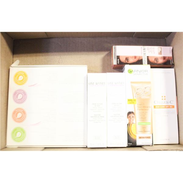 VARIOUS FACIAL PRODUCTS PLUS TEA LIGHT SET