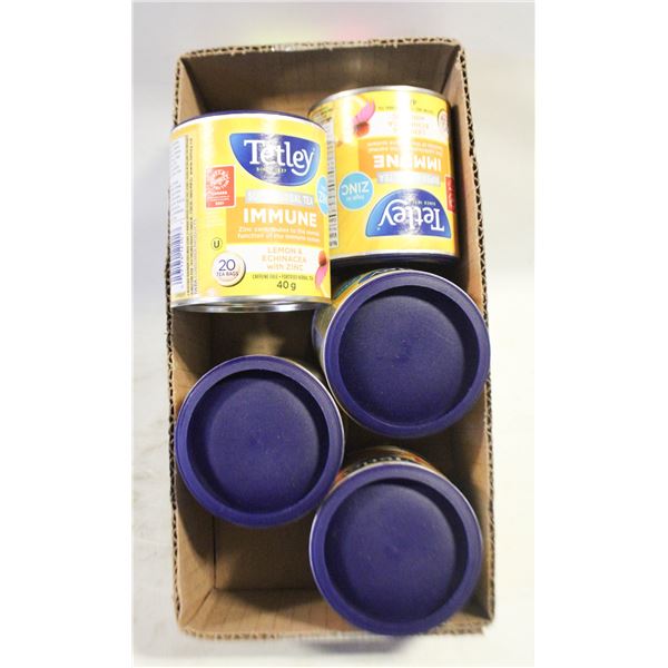 5 NEW SEALED TETLEY SUPER HERBAL TEA IMMUNE LEMON
