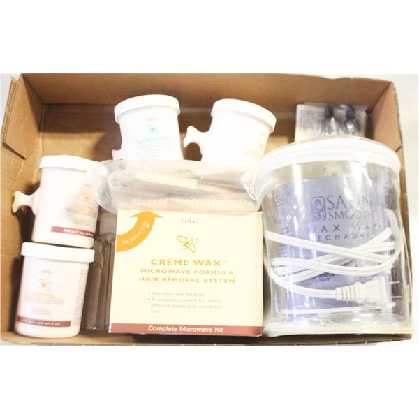 WAX WARMER AND HAIR REMOVAL WAXES ETC