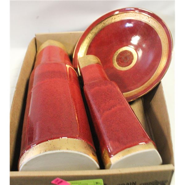 THREE PIECES OF ART POTTERY BY PELLETIER, FRANCE