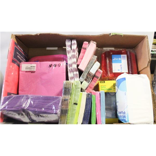 LARGE VOLUME OF NAPKINS/PLASTIC FORKS ETC