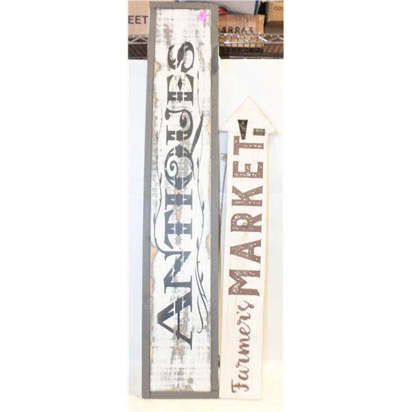 ANTIQUES/FARMERS MARKET WOODEN SIGNS