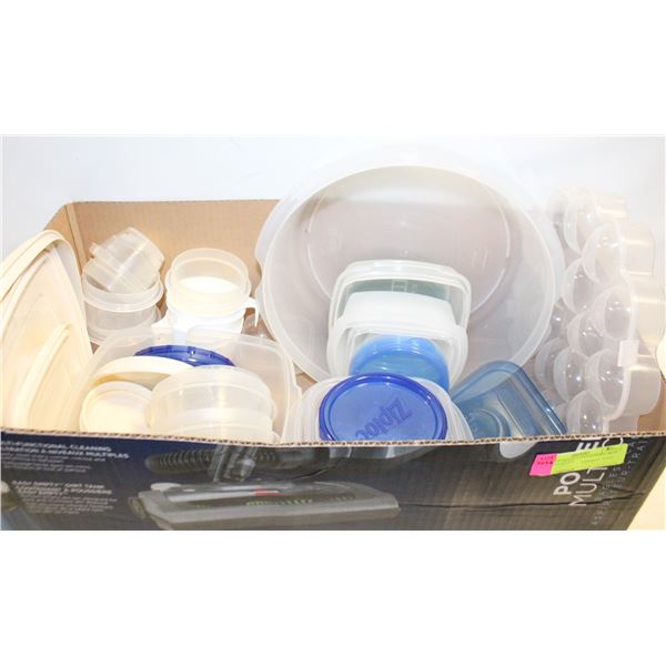 FOOD STORAGE CONTAINERS- BOX LOT ASSORTED