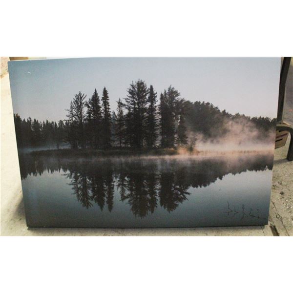LAKE+ FOREST FOGGY MORNING CANVAS