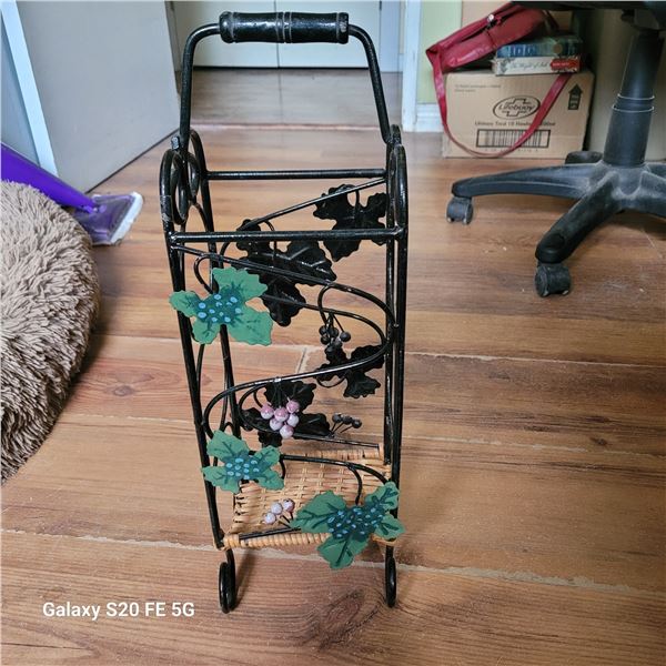 16) THREE BOTTLE STANDING WINE RACK.