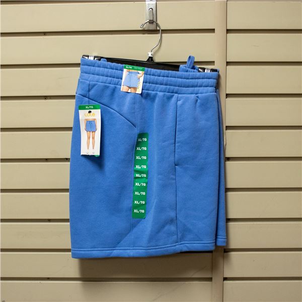 NEW LOLE WOMEN'S BLUE FLEECE PULL-ON SHORT SIZE XL