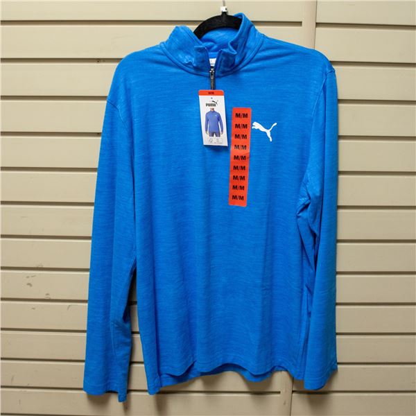 NEW MENS SZ M PUMA LONG SLEEVE SHIRT - BLUE