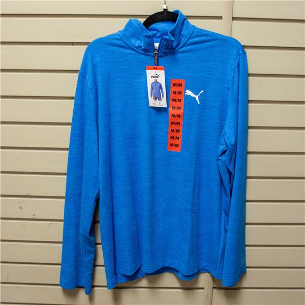 NEW MENS SZ M PUMA LONG SLEEVE SHIRT - BLUE