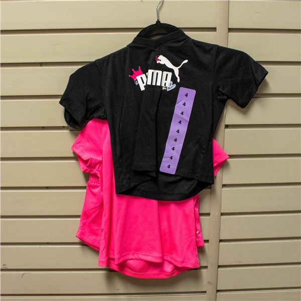 NEW 2 SETS PUMA KIDS T-SHIRT WITH SHORTS SIZE 4