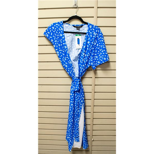 NEW FRENCH CONNECTION WOMEN'S WRAP BLUE DRESS XL