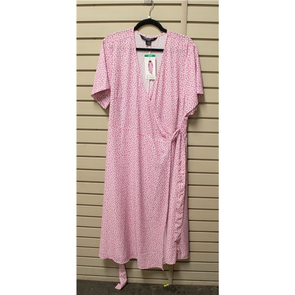 NEW FRENCH CONNECTION WOMEN'S WRAP PINK DRESS XL