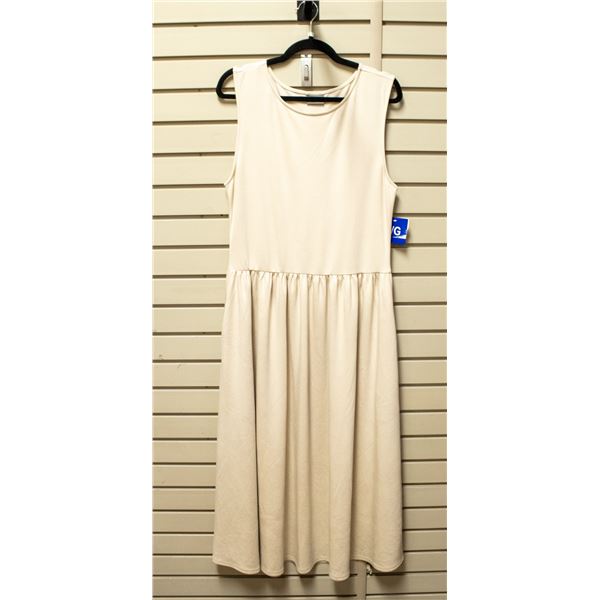 NEW 32-DEGREE COOL WOMEN'S BEIGE DRESS L