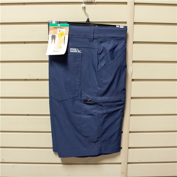 NEW EDDIE BAUER MEN'S N-BLUE RAINIER TECH SHORT 38