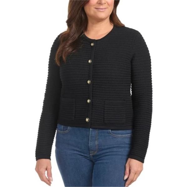 NEW HILARY RADLEY KNIT BLACK CARDIGAN SIZE SM