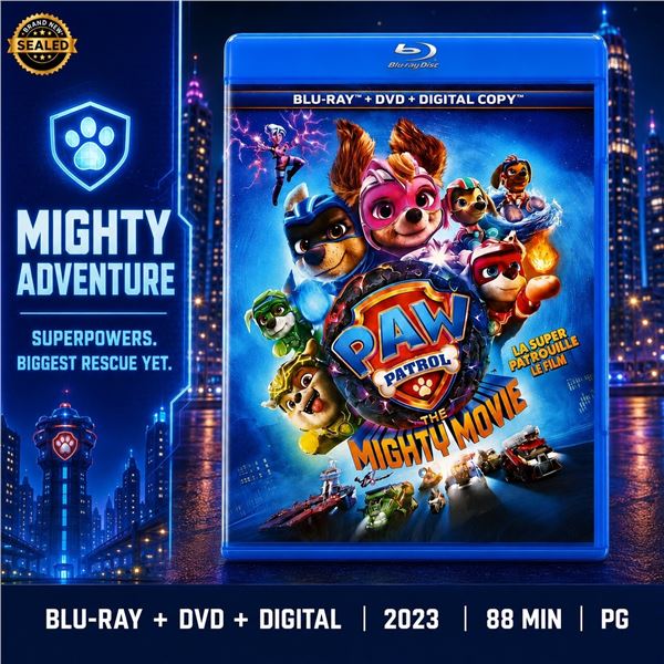 NEW BLU-RAY + DVD "PAW PATROL: THE MIGHTY MOVIE"