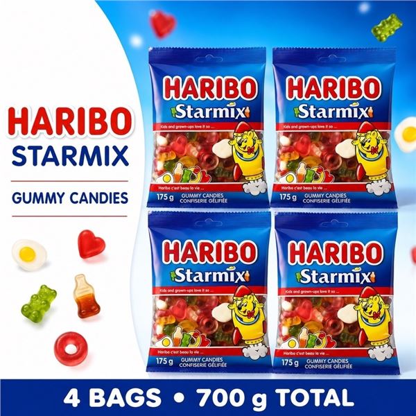 4 HARIBO STARMIX GUMMY CANDY 175G BB 07/26