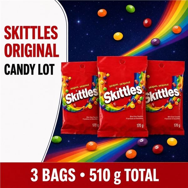 3 SKITTLES ORIGINAL CANDY 170G BB 05/27
