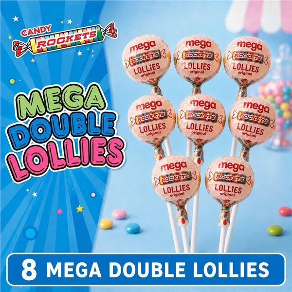 8 ROCKETS MEGA DOUBLE LOLLIES CANDY