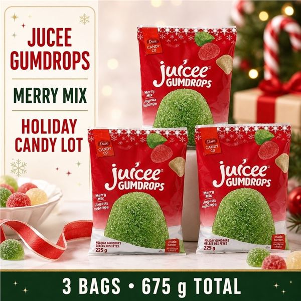 3 DARE JUICEE HOLIDAY GUMDROPS 245G BB 09/26