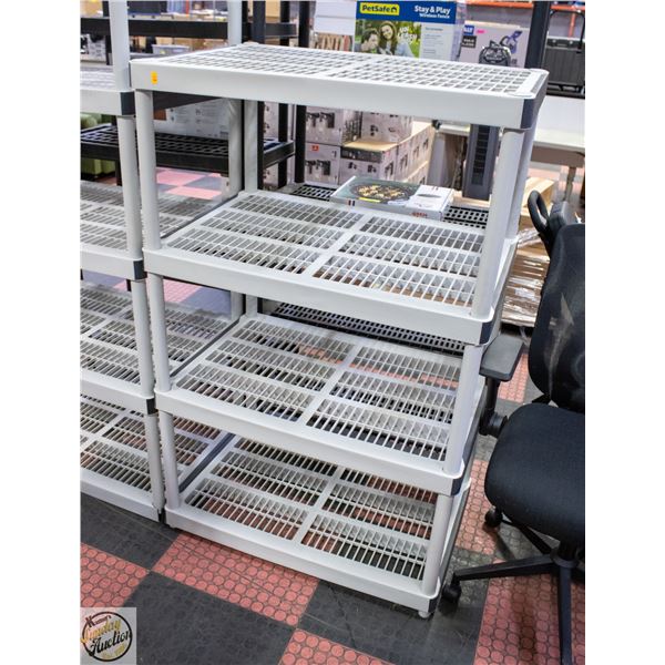 WHITE PLASTIC SHELF 36" X 24" X 73"