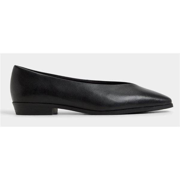 ALDO WOMENS SIZE 8 SLIP ON LEATHER FLATS - BLACK