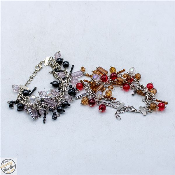 2 BEADED BRACLET WITH CLASP