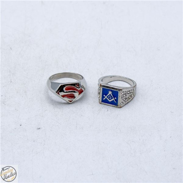 2 RINGS SUPERMAN + FREEMASONS