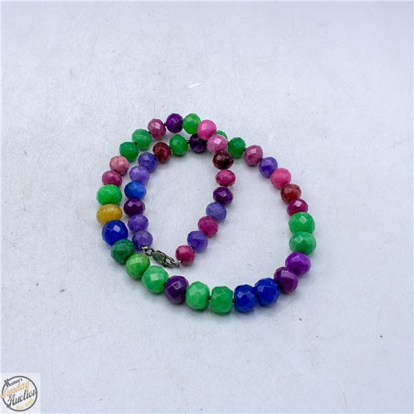 MULTI-STONE NECKLACE 925 CLASP