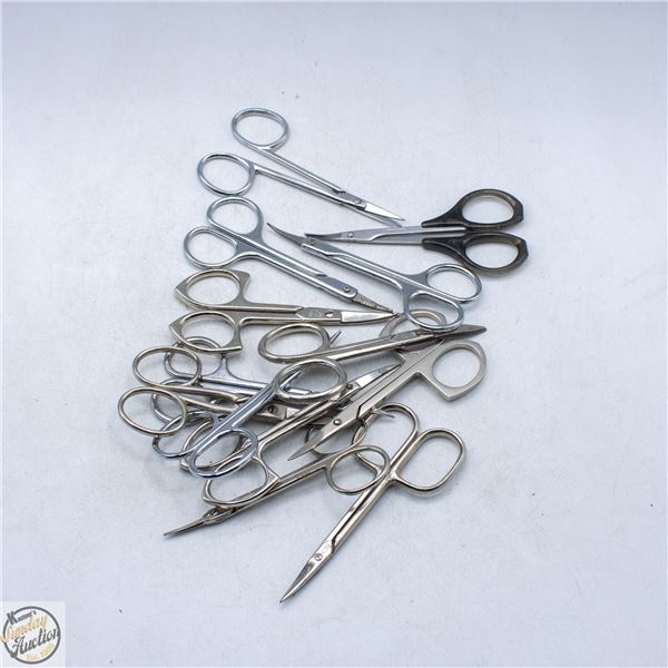 BAG OF ASSORTED SCISSORS APPROX 13