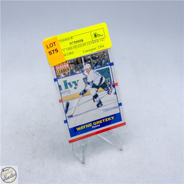 GRETZKY 1990 SEASON LEADER 142 POINTS SCORE