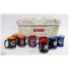 Image 1 : SHOPPING BASKET WITH 8 NEW SPORTS MUGS