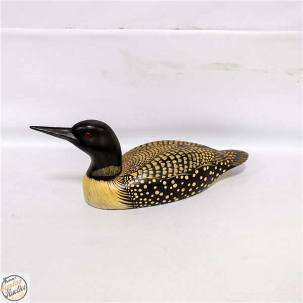 LIMITED EDITION CARVED LOON 13" LONG